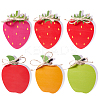6Pcs Wood Fruits Figurines AJEW-GA00022-1