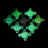UV Plated Iridescent & Luminous Transparent Acrylic Beads OACR-G033-06G-2
