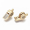Brass Micro Pave Clear Cubic Zirconia Charms KK-S356-172G-NF-2