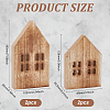 4Pcs 2 Styles Christmas Wood House Display Decorations DJEW-BC0001-28B-2