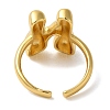Initials Brass Open Cuff Ring for Women RJEW-N046-02N-G-3