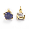 Natural Lapis Lazuli Stud Earrings EJEW-L196-05A-2