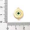 Brass Micro Pave Clear Cubic Zirconia & Shell Connector Charms KK-M303-03G-02-3