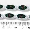 Printing Glass Oval Beads for Necklaces Bracelets Making GLAA-B020-01A-05-5
