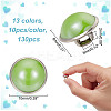 130Pcs 13 Colors 1-Hole Resin Imitation Pearls Shank Buttons BUTT-NB0001-74-2