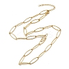 Ion Plating(IP) 304 Stainless Steel Paperclip Chain Necklace for Men Women NJEW-P272-02G-2