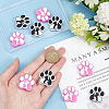 10Pcs 2 Colors Paw Print Food Grade Eco-Friendly Silicone Beads SIL-GO0001-07-3