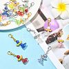 8Pcs Angel Acrylic & Glass Pearl Pendant Decorations HJEW-FS00070-6