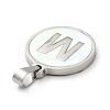 304 Stainless Steel with White Shell Pendants STAS-G268-01M-P-3