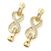 Brass with Clear Cubic Zirconia Fold Over Clasps KK-Z080-04G-1
