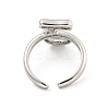 Brass Letter Open Cuff Rings for Women RJEW-G313-01J-P-3