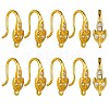 10 Pairs Brass Micro Pave Clear Cubic Zirconia Earring Hooks ZIRC-SZ0005-11-1