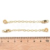 Brass Enamel ABS Imtation Pearl End with Chain KK-B129-27G-01-3