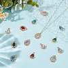 14Pcs 14 Styles Brass Micro Pave Clear Cubic Zirconia Pendants KK-ME0003-30-4