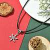 Tibetan Alloy Snowflake Pendant Necklaces NJEW-JN04538-05-2