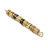 Natural Picture Jasper & Electroplated Synthetic Non-magnetic Hematite Heishi Connector Charms PALLOY-JF03291-08-4