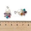Natural Agate(Dyed & Heated) & Pearl Pendants PALLOY-JF05295-02-4