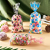 60Pcs 3 Colors Rectangle OPP Cellophane Paw Print Printed Candy Storage Bags ABAG-TA0001-74-6