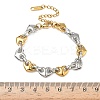 304 Stainless Steel Heart Link Chian Bracelets for Women BJEW-B158-06GP-5