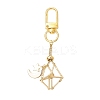 Brass Macrame Pouch Empty Stone Holder Pendant Decoration HJEW-JM03304-4