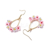 2Pairs Resin & Glass Seed Beads Teardrop Dangle Earrings EJEW-MZ00401-6