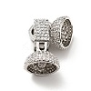 Brass Micro Pave Clear Cubic Zirconia Fold Over Clasps KK-G414-09P-1