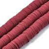 Flat Round Handmade Polymer Clay Beads CLAY-R067-12mm-29-1