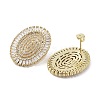 Rack Plating Brass Micro Pave Cubic Zirconia Stud Earring EJEW-C081-40G-2