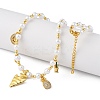 Brass Micro Pave Clear Cubic Zirconia Beaded Necklaces NJEW-Z059-05G-3