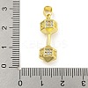 Barbell Rack Plating Brass Micro Pave Clear Cubic Zirconia Pendants KK-Z053-08G-3