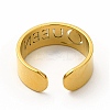 Ion Plating(IP) 304 Stainless Steel Word Queen Open Cuff Ring for Women LS-RJEW-B027-18G-3