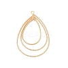 Brass Open Back Bezel Pendants KK-O144-21G-1