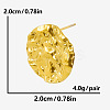 Irregular Folded Flat Round 304 Stainless Steel Stud Earrings for Women VO3388-2-2