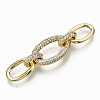 Brass Micro Pave Clear Cubic Zirconia Links Connectors LS-KK-S061-45G-NR-1