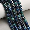 Natural Azurite Beads Strands G-G475-A04-8mm-1