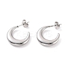 Non-Tarnish 304 Stainless Steel Crescent Moon Stud Earrings for Women LS-EJEW-F280-05C-P-1