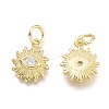 Brass Micro Pave Cubic Zirconia Pendants KK-P187-16B-G-2