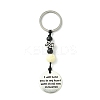 3Pcs Synthetic Coral & Wood & Alloy Keychain KEYC-JKC01007-2