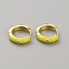Enamel Hoop Earrings with Clear Cubic Zirconia EJEW-WH0004-39F-1