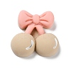Cartoon Opaque Resin Cherry with Bowknot Cabochons LS-RESI-Q218-01D-1