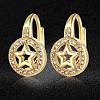 Brass Micro Pave Cubic Zirconia Pentacle Leverback Earrings EJEW-S205-JN467-2-2