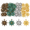 64Pcs 4 Colors Tibetan Style Alloy Pendants FIND-FH0010-04-1