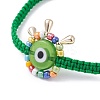 Big Evil Eye Braided Bead Bracelet BJEW-JB07109-5