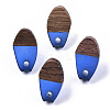 Transparent Resin & Walnut Wood Stud Earring Findings LS-MAK-N032-010A-A01-1