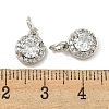 Brass Micro Pave Clear Cubic Zirconia Pendants KK-P275-30P-3