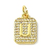 Rack Plating Brass Micro Pave Clear Cubic Zirconia Charms KK-G501-01U-G-1