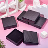 5Pcs Rhombus Textured Cardboard Jewelry Packing Boxes with Sponge Inside CBOX-TA0001-18F-5