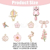 10Pcs 10 Styles Light Gold Plated Alloy Enamel Pendants ENAM-YW0006-29-3