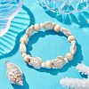 Beach Turtle Dyed Synthetic Turquoise Stretch Bracelets BJEW-JB10290-2