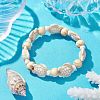 Beach Turtle Dyed Synthetic Turquoise Stretch Bracelets BJEW-JB10290-1